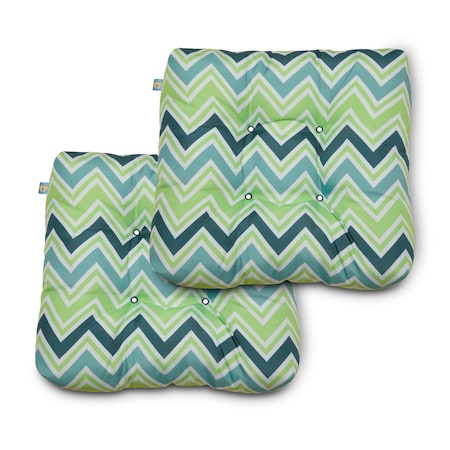 Classic Accessories 19" x 19" x 5" Seat Cushions, Mint Marine Chevron, 2PK DCMMCH19195-2PK